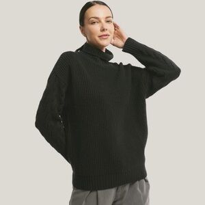 Gentle Herd Oversized Wool Cashmere Turtleneck Sweater